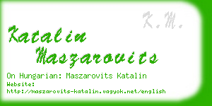 katalin maszarovits business card